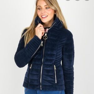 Guess velvet navy teoma jacket